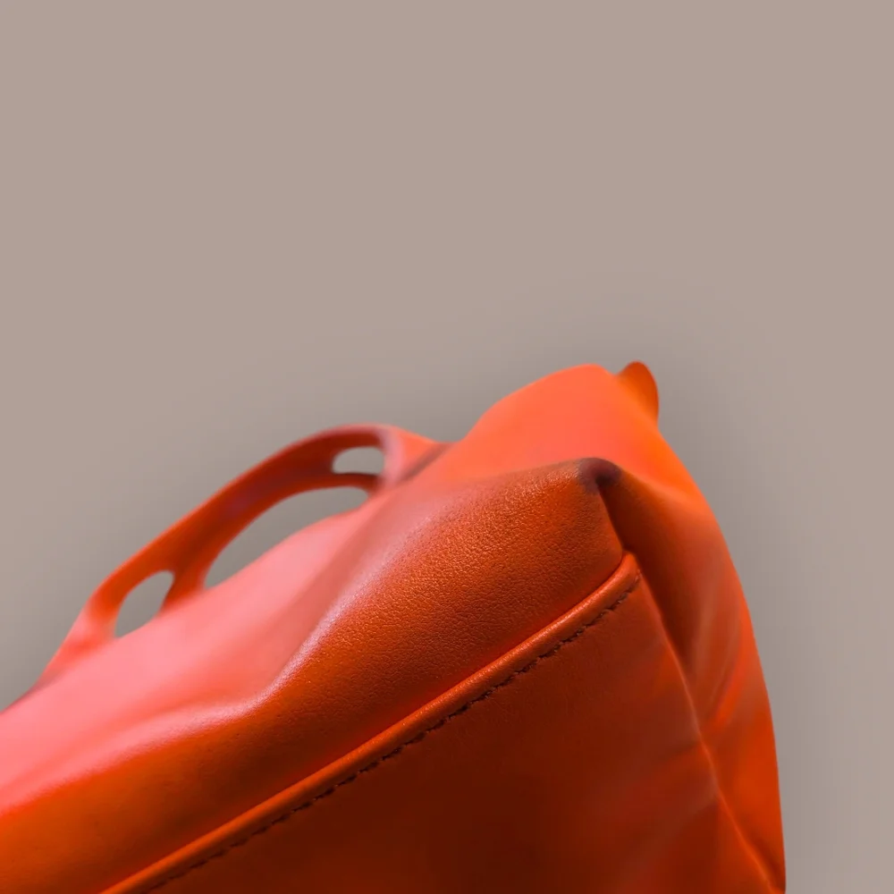 longchamp XS Le Pliage (Cuir/Leather) In Coral - Picture 12 of 16